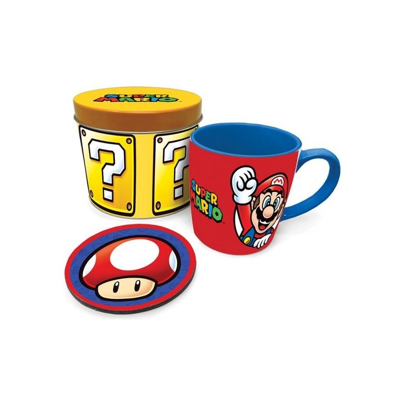 SUPER MARIO MUG, COASTER & TIN GIFT SET